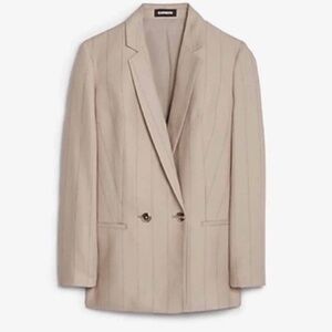 EXPRESS SIZE M Pinstripe Double-breasted Long Sleeve Boyfriend Large